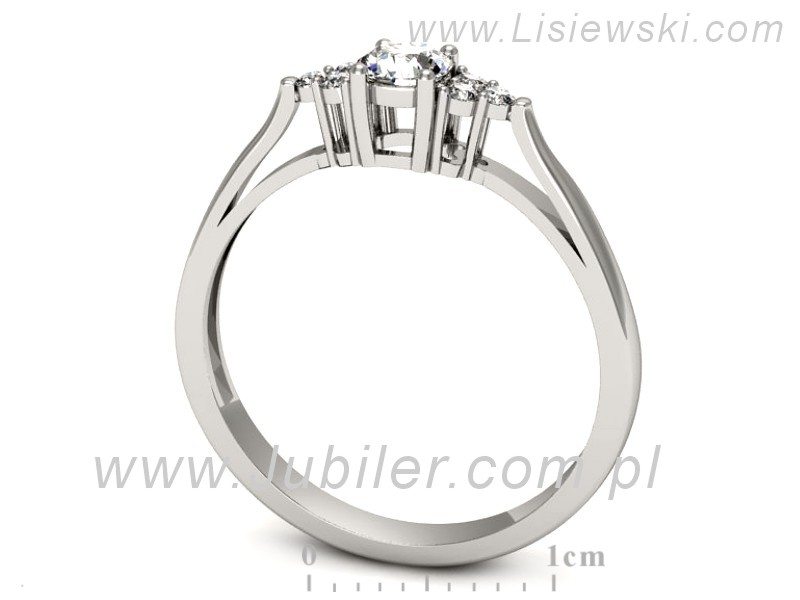 Złoty pierścionek z brylantami białe złoto - p16301bV — zdjęcie 3