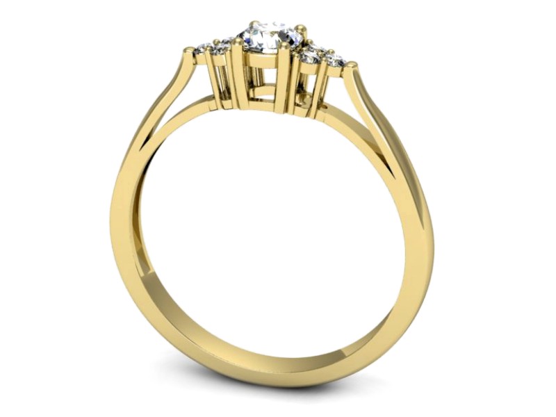 Złoty pierścionek z brylantami żółte złoto - p16301z — zdjęcie 3