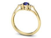 Złoty pierścionek z szafirem i diamentami - p16301zszc - 3