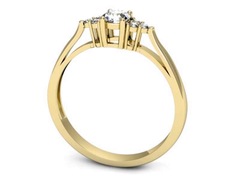 Złoty pierścionek z brylantami żółte złoto - p16301zV — zdjęcie 3