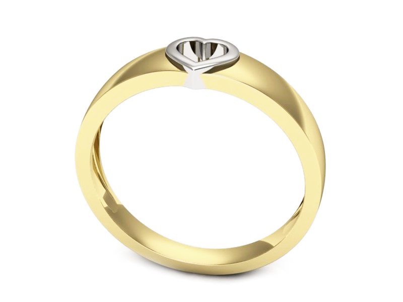 Złoty pierścionek z białego i żółtego złota - p16302zb — zdjęcie 2