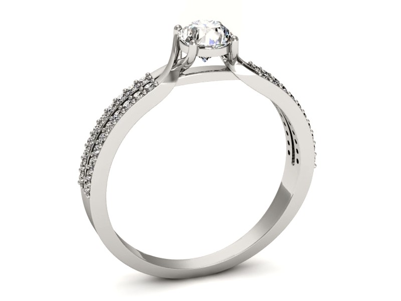 Złoty pierścionek z brylantami białe złoto - p16303b — zdjęcie 3