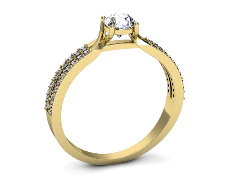 Złoty pierścionek z brylantami żółte złoto - p16303z — zdjęcie 3