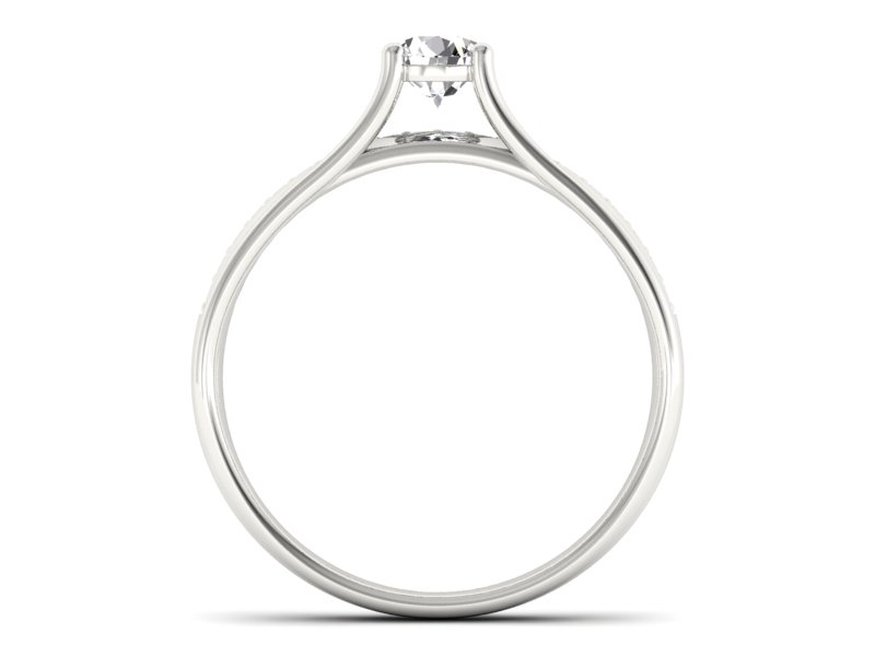 Złoty pierścionek z brylantami białe złoto - p16304b — zdjęcie 2