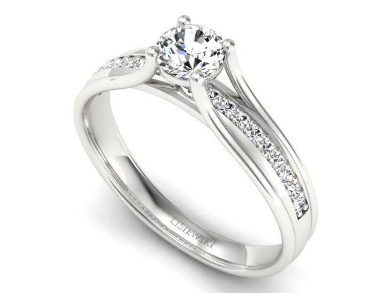 Złoty pierścionek z brylantami białe złoto - p16304b — zdjęcie 3