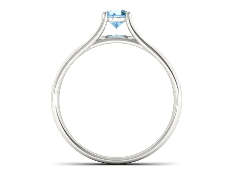 Pierścionek z topazem i brylantami białe złoto - p16304ba — zdjęcie 2