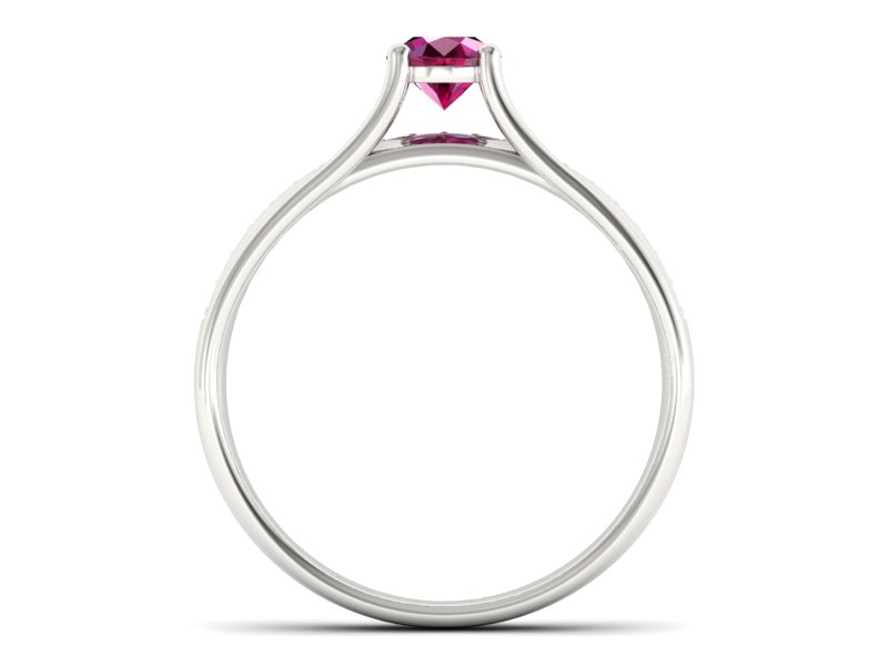 Pierścionek z rubinem i brylantami białe złoto - p16304br — zdjęcie 2