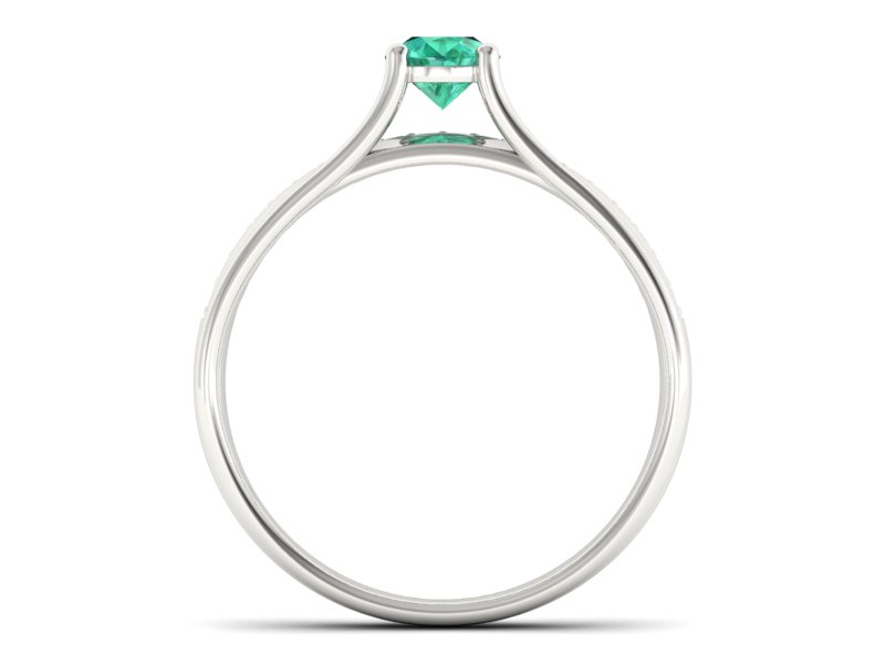 Złoty pierścionek ze szmaragdem i brylantami - p16304bsm — zdjęcie 2