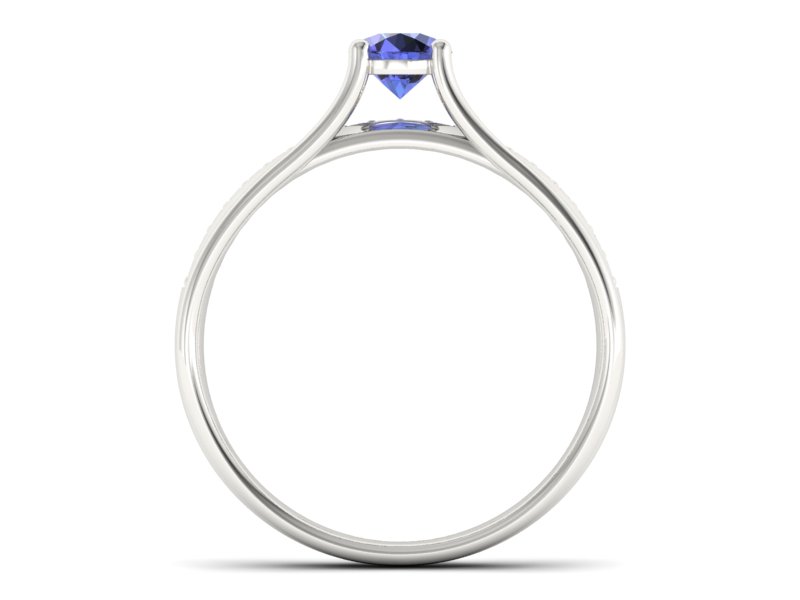 Pierścionek z tanzanitem białe złoto z brylantami - p16304bt — zdjęcie 2