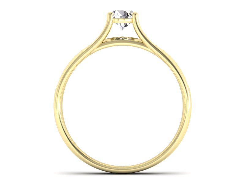 Złoty pierścionek z brylantami żółte złoto - p16304z — zdjęcie 2