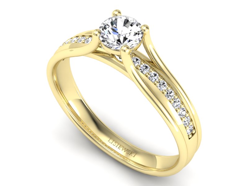 Złoty pierścionek z brylantami żółte złoto - p16304z — zdjęcie 3