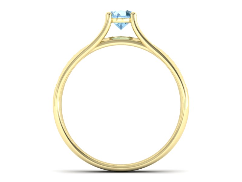 Pierścionek z topazem i brylantami żółte złoto - p16304za — zdjęcie 2