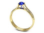 Złoty pierścionek z szafirem i diamentami - p16304zszc - 3