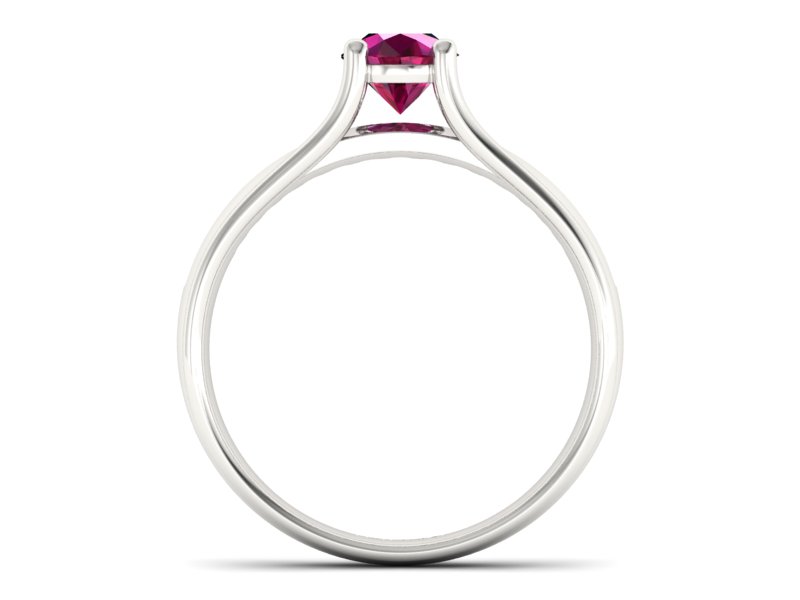 Pierścionek z rubinem i brylantami białe złoto - p16305br — zdjęcie 2