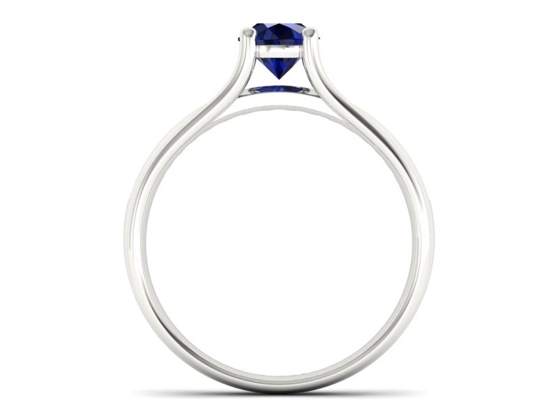 Pierścionek z szafirem i brylantami białe złoto - p16305bsz — zdjęcie 2