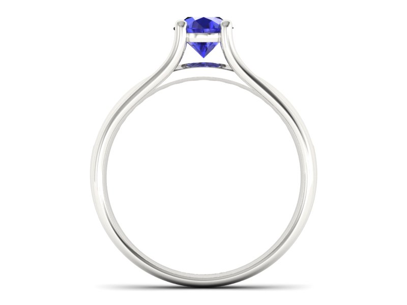 Pierścionek z szafirem i brylantami białe złoto - p16305bszc — zdjęcie 2