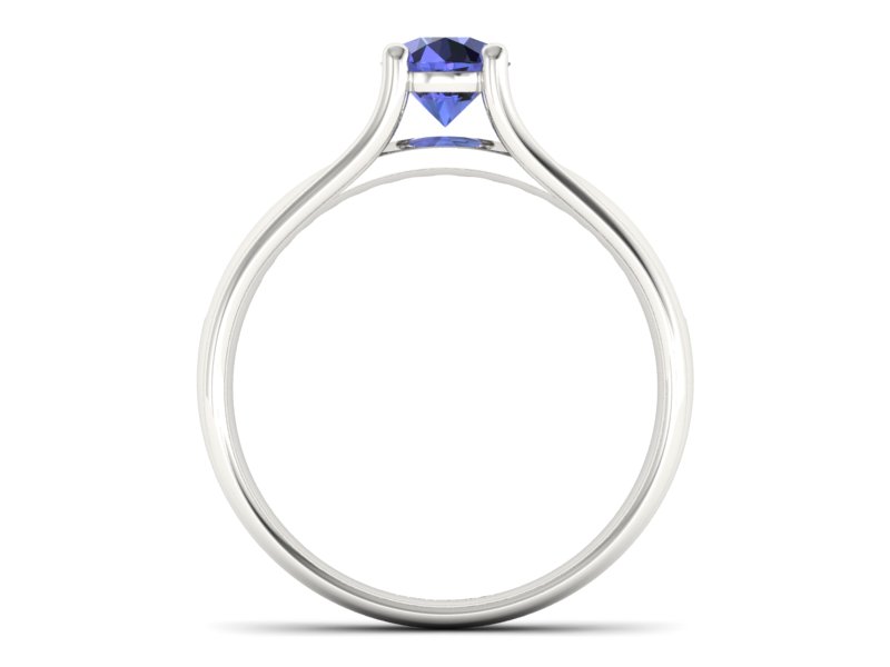 Pierścionek z tanzanitem białe złoto i brylantami - p16305bt — zdjęcie 2