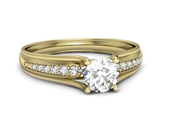 Pierścionek zaręczynowy z brylantami złoto 585 - p16305z