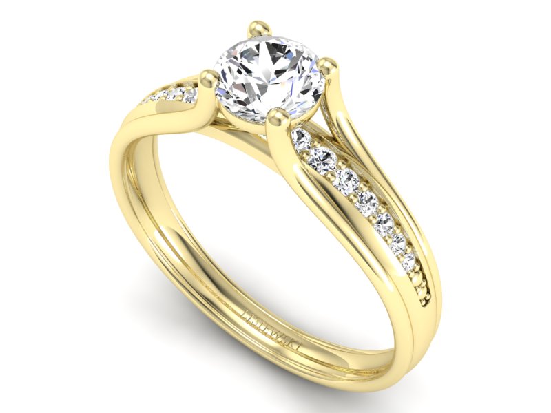 Pierścionek zaręczynowy z brylantami - p16305z — zdjęcie 3