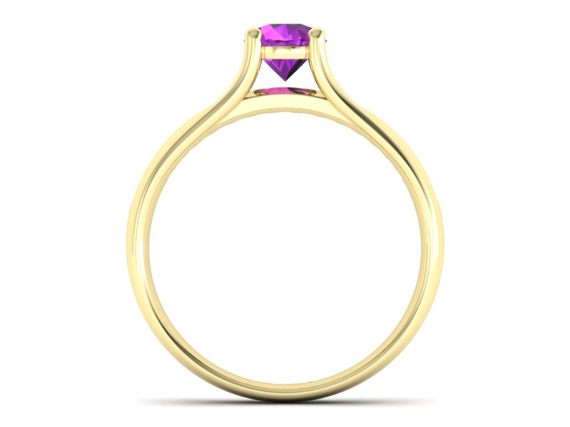 Pierścionek z ametystem i brylantami białe złoto - p16305zat — zdjęcie 2