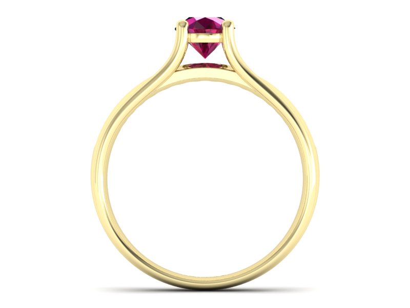 Pierścionek z rubinem i brylantami - p16305zr — zdjęcie 2