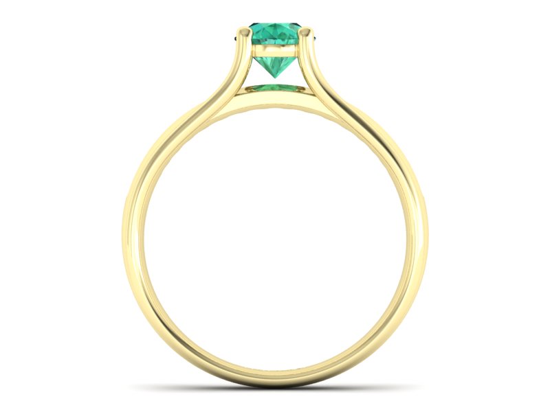 Złoty pierścionek ze szmaragdem i brylantami - p16305zsm — zdjęcie 2