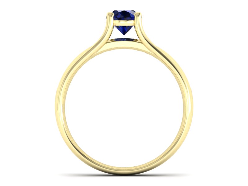 Złoty pierścionek z szafirem i brylantami - p16305zsz — zdjęcie 2