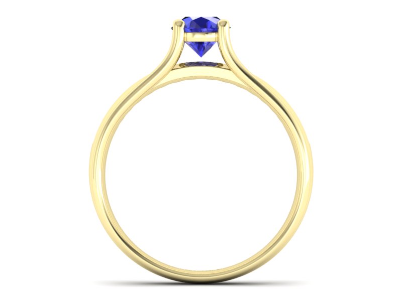 Złoty pierścionek z szafirem i brylantami - p16305zszc — zdjęcie 2