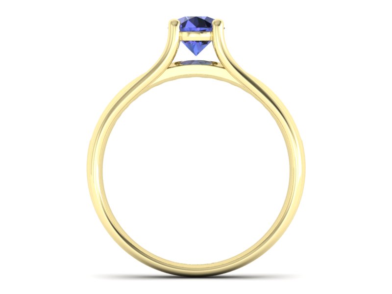 Pierścionek z tanzanitem i brylantami żółte złoto - p16305zt — zdjęcie 2