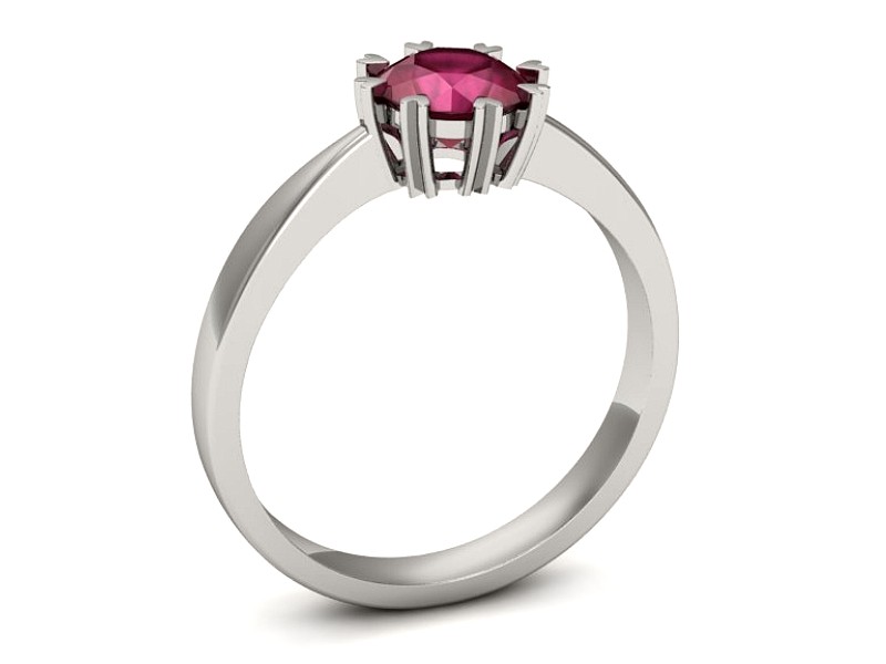 Złoty pierścionek z rubinem białe złoto - p16307br — zdjęcie 2