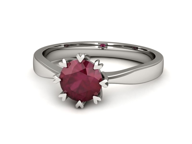 Złoty pierścionek z rubinem białe złoto - p16307br — zdjęcie 3
