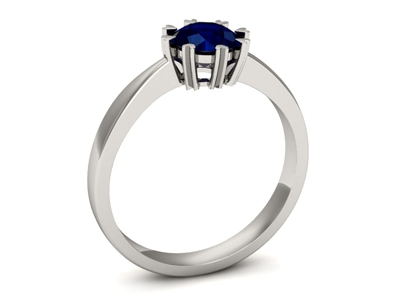 Złoty pierścionek z szafirem białe złoto - p16307bsz — zdjęcie 3