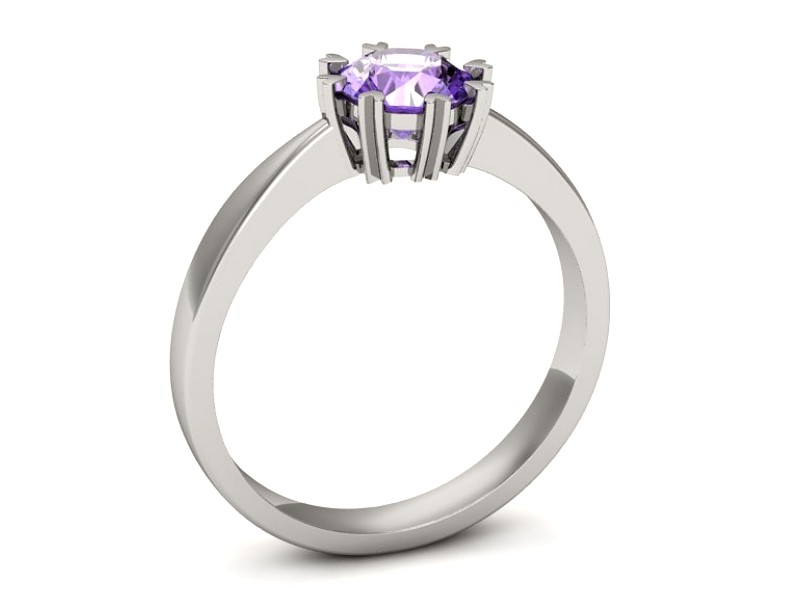 Złoty pierścionek z tanzanitem białe złoto - p16307bt — zdjęcie 3