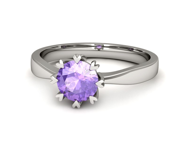 Złoty pierścionek z tanzanitem białe złoto - p16307bt — zdjęcie 2