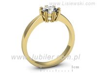 Złoty Pierścionek z brylantem żółte złoto próba 585 - p16307z- 3