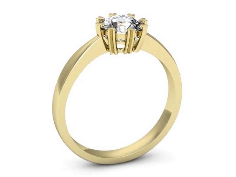 Złoty pierścionek z brylantem żółte złoto - p16307z — zdjęcie 3