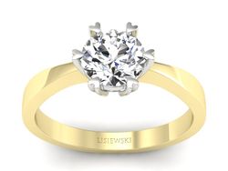 Pierścionek z diamentem żółte i białe złoto - p16307zb