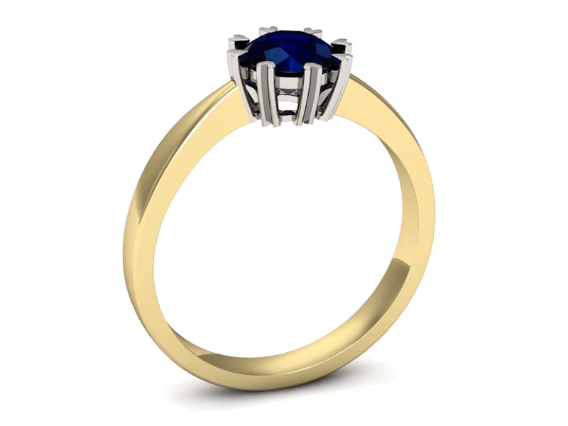 Pierścionek z szafirem żółte białe złoto - p16307zbsz — zdjęcie 3