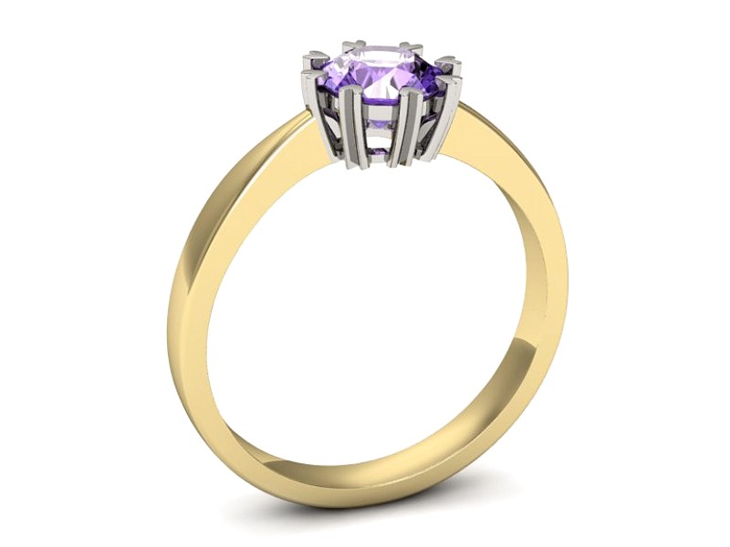 Pierścionek z tanzanitem żółte białe złoto - p16307zbt — zdjęcie 3
