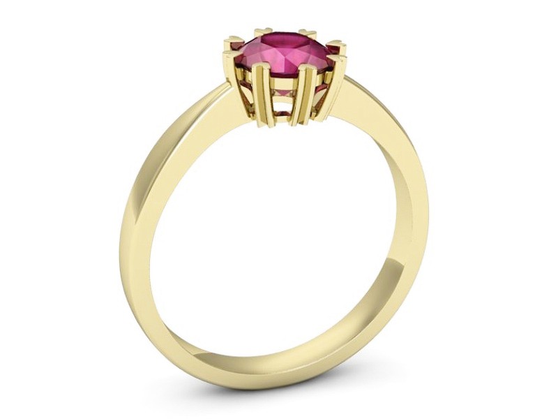 Złoty pierścionek z rubinem żółte złoto - p16307zr — zdjęcie 3