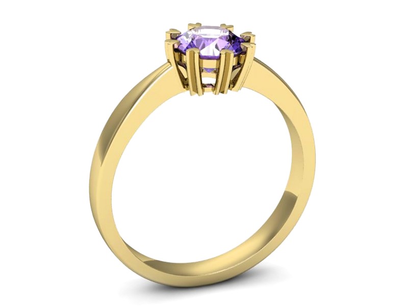Złoty pierścionek z tanzanitem żółte złoto - p16307zt — zdjęcie 3