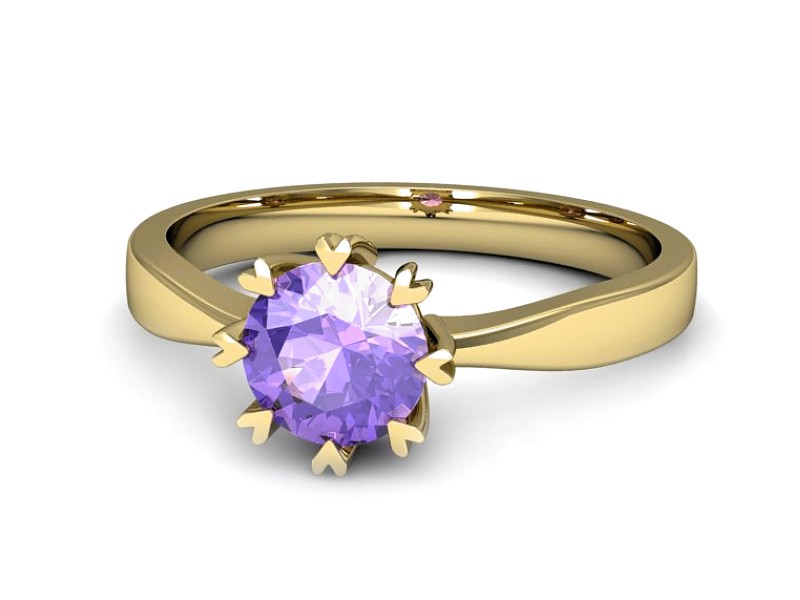 Złoty pierścionek z tanzanitem żółte złoto - p16307zt — zdjęcie 2