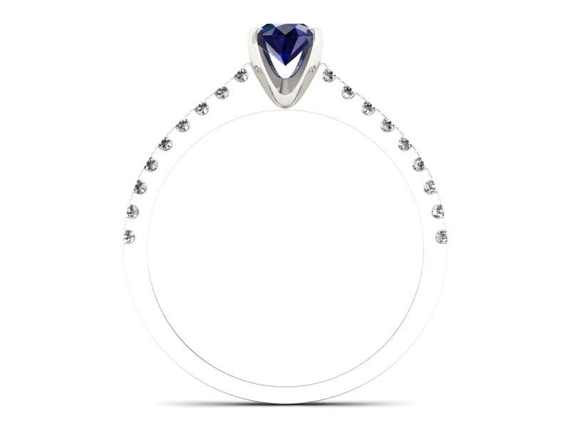 Pierścionek z szafirem i brylantami białe złoto - p16309bsz — zdjęcie 2