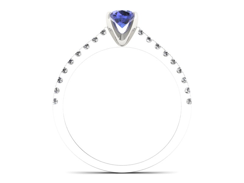 Pierścionek z tanzanitem białe złoto z brylantami - p16309bt — zdjęcie 2