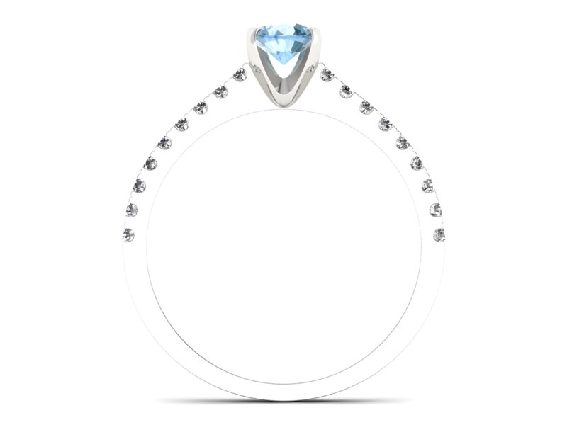 Pierścionek z topazem i brylantami białe złoto - p16309btp — zdjęcie 2