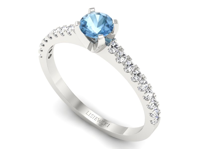 Pierścionek z topazem i brylantami białe złoto - p16309btp — zdjęcie 3