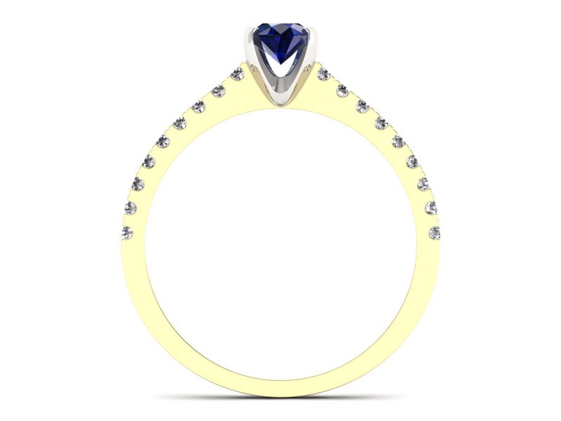 Pierścionek z szafirami i diamentami - p16309zbsz — zdjęcie 2