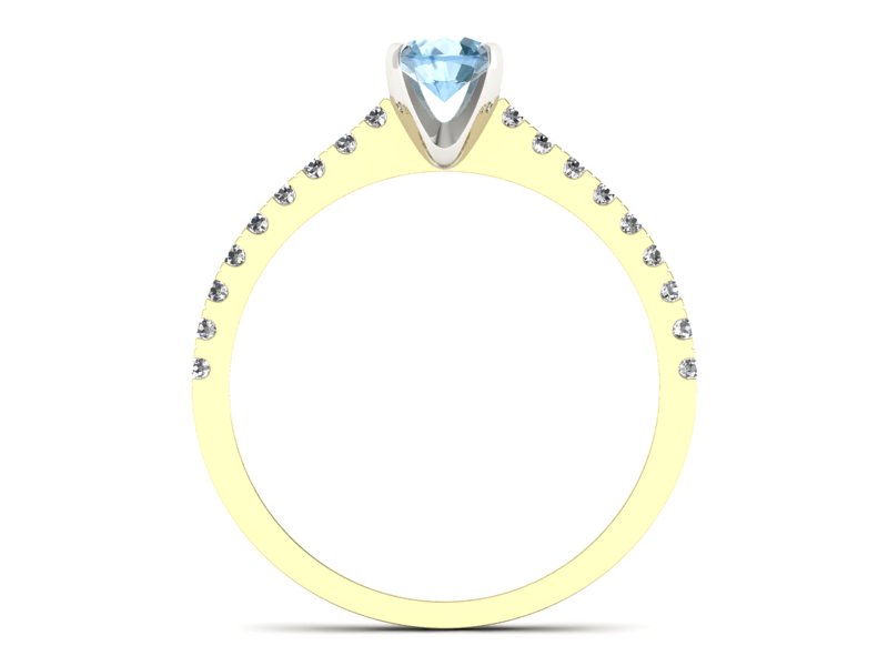 Złoty pierścionek topaz i brylanty złoto - p16309zbtp — zdjęcie 2