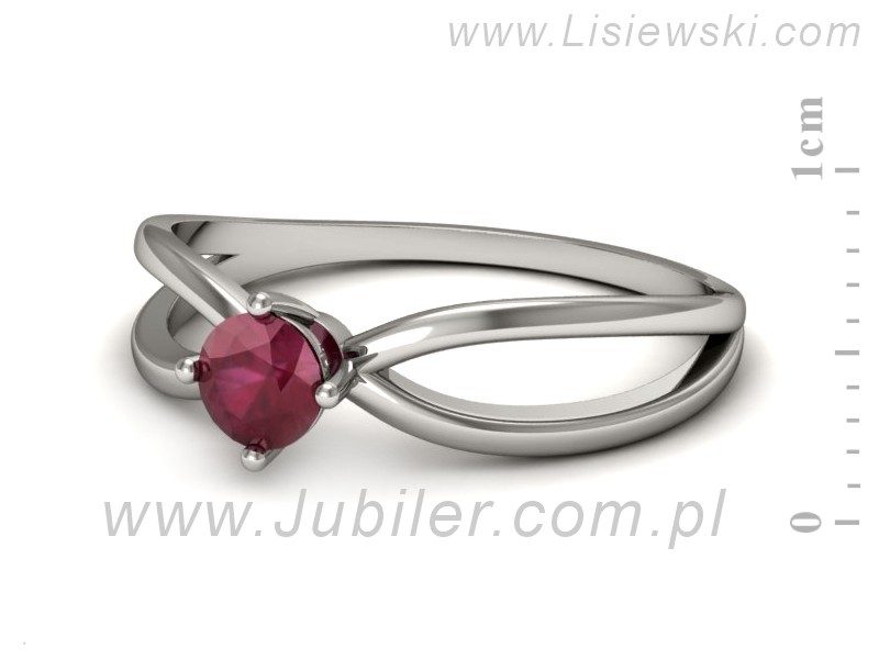 Złoty pierścionek z rubinem białe złoto - p16310br — zdjęcie 2