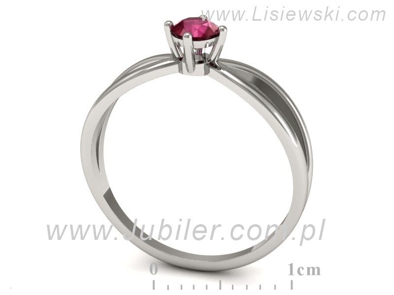 Złoty pierścionek z rubinem białe złoto - p16310br — zdjęcie 3